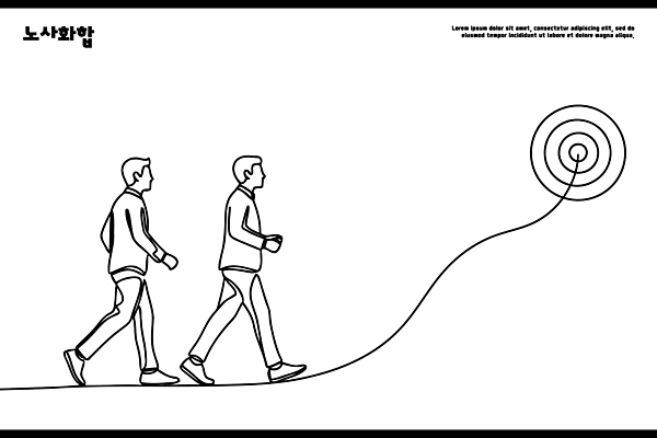 디자인 선 라인일러스트 일러스트 모션 거리 바닥 사람 두명 그래픽 걷기 설계도 원형 연결 방향 직선 그림 노사화합 단순화된 국내일러스트 AI파일 도형 비즈니스 건설업 파일형식 벡터
