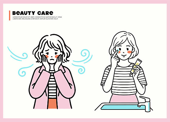 손 여자 얼굴 일러스트 표정 건강 관리 경고 청결 봄 화장품 세수 연령 선크림 고민 피부관리 스킨케어 여왕 보습 뷰티풀 국내일러스트 AI파일 계절 감정 사람 신체부위 뷰티 위생 파일형식 벡터