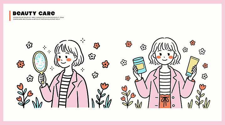 식물 손 여자 꽃 행복 일러스트 모션 자연 아침 건강 사람 여름 뷰티 봄 기쁨 거울 다양 피부관리 생활습관 국내일러스트 AI파일 주간 계절 감정 다수 신체부위 생태계 습관 파일형식 벡터