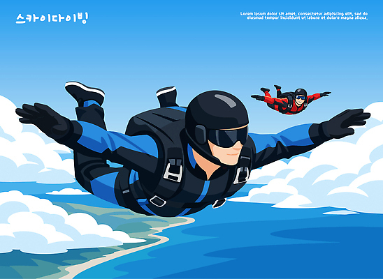 옷 바다 일러스트 가족 모션 하늘 비행기 사람 풍경 두명 레포츠 친구 운동 우주 도전 비행 스카이다이빙 높이 즐거움 민속 국내일러스트 AI파일 감정 관계 항공교통 레저 대중교통 건강 익스트림스포츠 파일형식 벡터