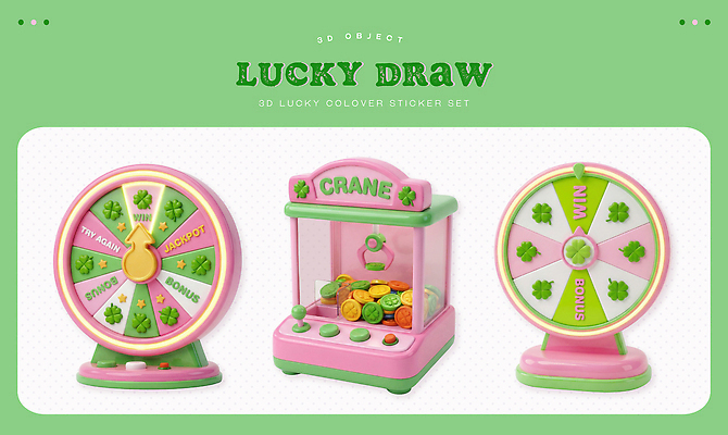 PSD 편집이미지 캐릭터 어린이 컬러 조각 놀이 세트 장난감 게임 바퀴 행운 즐거움 기중기 룰렛 편집3D 럭키드로우 감정 컨셉 사람 3D 중장비 뽑기 파일형식