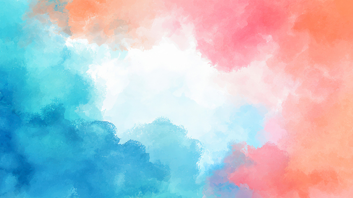 JPG 모양 디자인 감정 예술 컬러 백그라운드 일러스트 하늘 수채화 파란색 주황색 번짐 부드러움 국내일러스트 AI일러스트 AI콘텐츠 감각 파일형식 효과