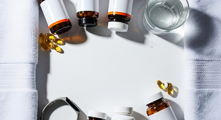 JPG 편집이미지 의학 탁자 프레임 건강 일상 생활 물 수건 알약 약 건강관리 식사 방 약병 비타민 편집실사 AI포토 AI콘텐츠 자연요소 가구 관리 라이프 위생용품 CG 영양소 병_담는 파일형식