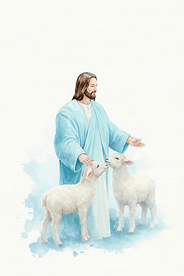 JPG 동물 손 옷 종교 상징 일러스트 사랑 평화 성경 만지기 양 예수 가르침 성직자 그림 신성 양떼 구상 보살핌 국내일러스트 AI일러스트 AI콘텐츠 교육 감정 컨셉 종교용품 포유류 모션 신체부위 신_종교 파일형식