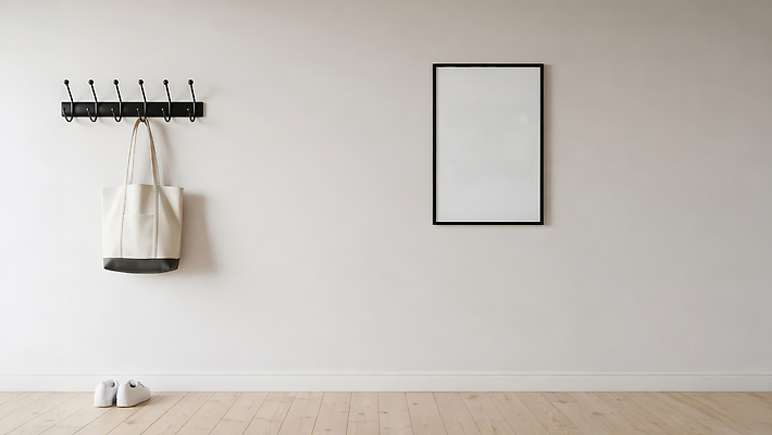 JPG 편집이미지 디자인 벽 액자 신발 가방 바닥 실내 장식 인테리어 깨끗함 공간 도구 정리 미니멀 편집실사 AI포토 AI콘텐츠 잡화 컨셉 내부 CG 파일형식