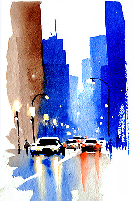 JPG 도로 시계 컬러 교통 야경 가로등 일러스트 자동차 수채화 거리 회화 사람 풍경 건물 일상 빛 도시 보행자 저녁 그림 국내일러스트 AI일러스트 AI콘텐츠 건축물 공공시설 길 육상교통 교통시설 말하기 라이프 야간 파일형식 풍경_경치