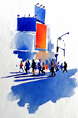 JPG 도로 컬러 이동 야경 일러스트 모션 수채화 거리 간판 회화 사람 풍경 건물 일상 도시 보행자 그림 상업 건너기 첨단 국내일러스트 AI일러스트 AI콘텐츠 건축물 길 컨셉 교통시설 말하기 라이프 야간 파일형식 풍경_경치