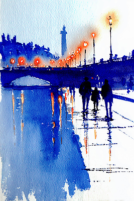 JPG 예술 컬러 여행 야경 일러스트 하늘 조명 수채화 거리 사람 풍경 건물 강 반사 걷기 산책 도시 강가 그림 국내일러스트 AI일러스트 AI콘텐츠 건축물 모션 휴식 야간 파일형식 풍경_경치