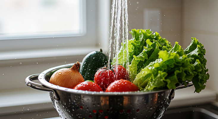 JPG 편집이미지 토마토 채소 식재료 양파 오이 건강 요리 물 주방 식사 샐러드 씻기 상추 재료손질 식사준비 편집실사 AI포토 AI콘텐츠 자연요소 음식 청결 CG 준비 손질 파일형식