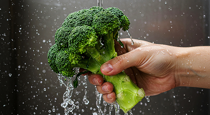 JPG 편집이미지 손 채소 자연 건강 요리 물 주방 식사 씻기 브로콜리 재료손질 식단 의료성형뷰티 편집실사 AI인물포토 AI콘텐츠 자연요소 신체부위 청결 CG 생태계 손질 파일형식 AI포토