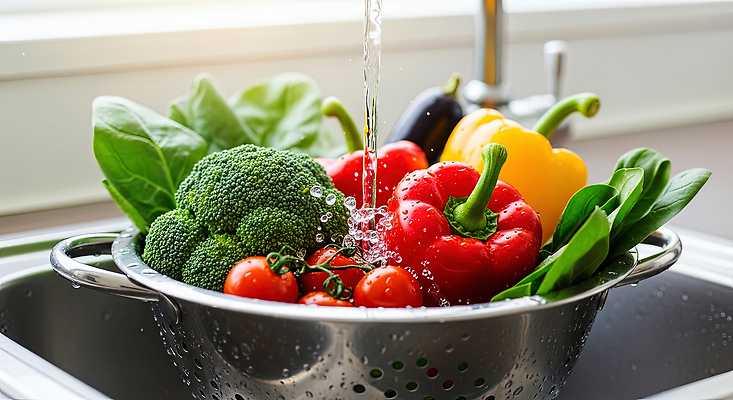 JPG 편집이미지 채소 방울토마토 건강 요리 물 주방 식사 신선 씻기 브로콜리 재료손질 싱크대 시금치 편집실사 AI포토 AI콘텐츠 자연요소 토마토 청결 CG 개수대 손질 파일형식