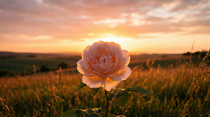 JPG 식물 편집이미지 꽃잎 꽃 자연 하늘 풍경 초원 장미 노란색 촬영 주황색 일몰 들풀 수분_꽃가루 편집실사 AI포토 AI콘텐츠 컬러 노을 CG 생태계 파일형식