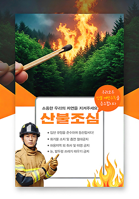 자연요소 편집이미지 컨셉 구조원 소방 사건 생태계 화재 파일형식 산불 예방 캠페인 소방관 숲 자연 규정 안전 불 조심 알림 위험 이미지편집 PSD 불조심 의료성형뷰티