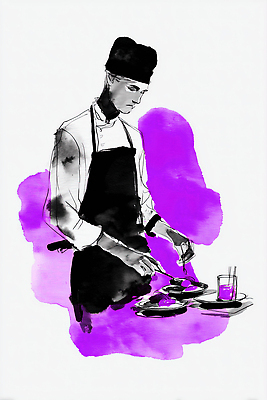 JPG 접시 손 음료 음식 일러스트 재료 수채화 요리 이벤트 컵 주방 식당 보라색 요리사 식사 작업 배열 준비 그림 국내일러스트 AI일러스트 AI콘텐츠 직업 식기 컬러 신체부위 상점 파일형식