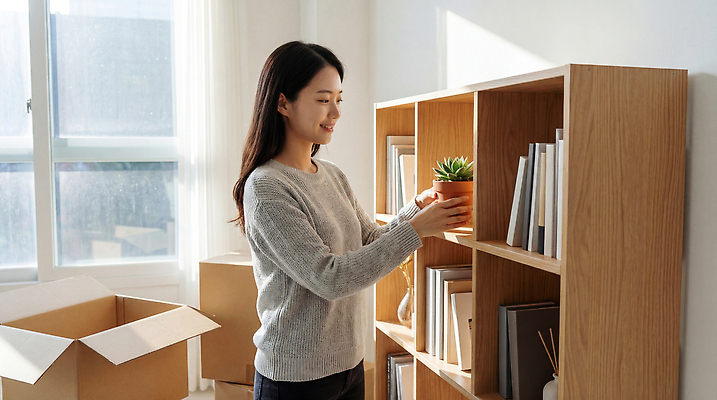 JPG 식물 편집이미지 여자 화분 책장 주택 일상 생활 인테리어 상자 공간 시간 이사 담요 오브젝트 정리 의료성형뷰티 편집실사 AI인물포토 AI콘텐츠 디자인 가구 사람 건물 라이프 CG 파일형식 AI포토