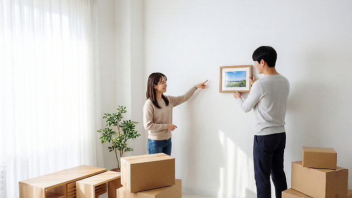 JPG 편집이미지 커플 여자 남자 행복 벽 가족 모션 대화 장식 인테리어 공간 이사 그림 정리 의료성형뷰티 편집실사 AI인물포토 AI콘텐츠 디자인 감정 관계 말하기 사람 CG 파일형식 AI포토