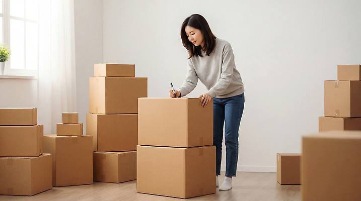 JPG 편집이미지 여자 포장 창문 가정 생활 상자 펜 방 짐 이사 오브젝트 문서 나무바닥 정리 의료성형뷰티 편집실사 AI인물포토 AI콘텐츠 바닥 사람 필기구 CG 파일형식 AI포토