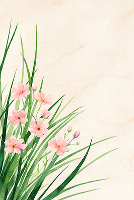 JPG 식물 꽃 분홍색 컬러 백그라운드 일러스트 자연 생명 수채화 잔디 초록색 정원 봄 공간 생태계 장면 만화경 뷰티풀 국내일러스트 AI일러스트 AI콘텐츠 계절 장난감 파일형식