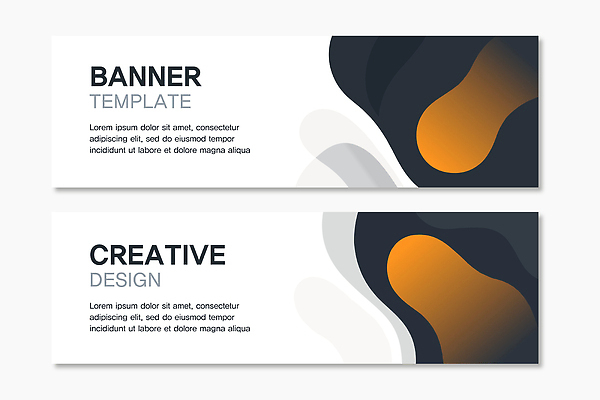 모양 템플릿 디자인 배너 배너템플릿 가로배너 컬러 그래픽 주황색 표현 작업 모던 기하학 조화 구성 예시 배너세트 AI파일 무늬 가로 세트 파일형식 벡터