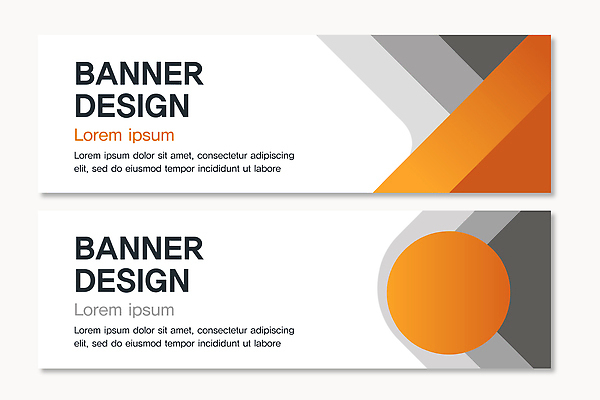 모양 템플릿 디자인 배너 배너템플릿 가로배너 컬러 커뮤니케이션 그래픽 주황색 회색 흰색 모던 기하학 예시 배너세트 AI파일 무늬 가로 세트 파일형식 벡터