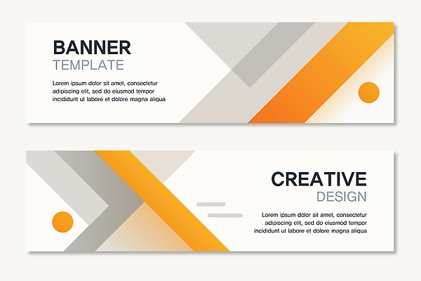 템플릿 디자인 배너 배너템플릿 가로배너 컬러 그래픽 주황색 배열 모던 기하학 온라인 마케팅 스타일 배너세트 AI파일 무늬 가로 세트 파일형식 벡터