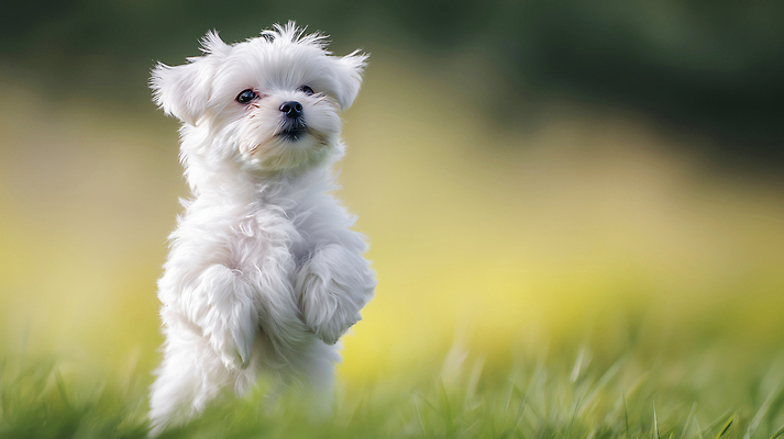 JPG 동물 편집이미지 응시 모션 자연 서기 초원 파란색 반려동물 머리카락 귀여움 흰색 강아지 작음 꼬리 편집실사 AI포토 AI콘텐츠 시선 컬러 컨셉 머리 개 크기 CG 생태계 파일형식