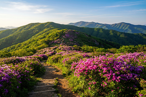 JPG 나무 편집이미지 꽃 자연 하늘 아침 산 풍경 여러명 걷기 보라색 봄 등산 저녁 힐링 철쭉 산길 편집실사 AI포토 AI콘텐츠 주간 식물 계절 길 컬러 다수 모션 사람 트래킹 야간 CG 생태계 파일형식
