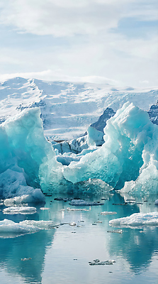 JPG 편집이미지 바다 겨울 자연 날씨 산 아이슬란드 풍경 물 환경 얼음 북극 빙하 해빙 경관 편집실사 AI포토 AI콘텐츠 녹이기 자연요소 계절 유럽 모션 극지방 CG 생태계 파일형식