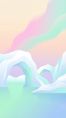 JPG 모양 디자인 예술 바다 컬러 백그라운드 일러스트 자연 하늘 풍경 물 세계 수면 빙하 조화 오로라 뷰티풀 국내일러스트 AI일러스트 AI콘텐츠 자연요소 자연현상 생태계 파일형식