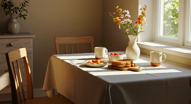 주간 식물 식기 꽃 음식 가구 태양 식사 CG 파일형식 AI콘텐츠 방 아침 탁자 햇빛 컵 꽃병 따뜻함 조용 식탁보 빵 과일 의자 편집실사 편집이미지 JPG 아침식사 브런치 AI포토