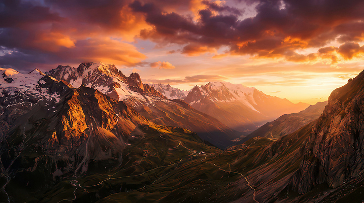 노을 CG 생태계 파일형식 AI콘텐츠 산 일몰 하늘 풍경 자연 빛 컬러 길 여행 도전 편집실사 편집이미지 JPG AI포토