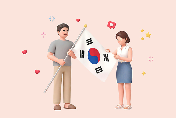 감정 아시아 컬러 컨셉 사람 이벤트 신체부위 공휴일 3D 국경일 디지털합성 파일형식 한국 국기 남자 여자 두명 분홍색 사랑 행복 응원 협력 기념일 문화 만남 손 PSD 삼일절 편집3D 편집이미지