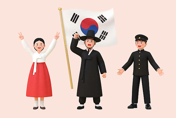 아시아 컨셉 사람 신체부위 공휴일 3D 예절 국기 국경일 디지털합성 파일형식 한국 전통 태극기 캐릭터 옷 인사 남자 여자 손 평화 문화 이벤트 조화 상징 PSD 삼일절 편집3D 편집이미지