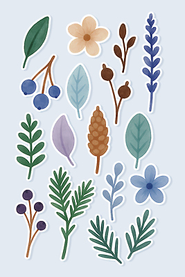 식물 문구용품 공예 오브젝트 생태계 파일형식 스티커 디자인 백그라운드 컬러 모양 잎 꽃 열매 자연 장식 그래픽 그림 창작 수공예 사무용품 취미 창의력 국내일러스트 일러스트 PSD