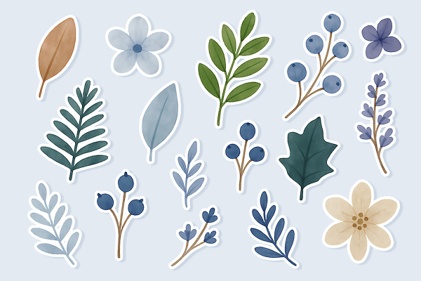 식물 미술 생태계 파일형식 스티커 꽃 디자인 자연 장식 드로잉 컬러 모양 그래픽 창작 예술 그림 유칼립투스 잎 열매 뷰티풀 국내일러스트 일러스트 PSD