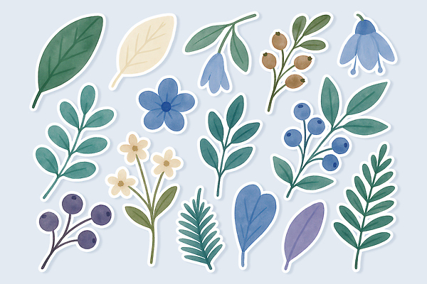 식물 무늬 생태계 파일형식 꽃 스티커 디자인 자연 컬러 모양 장식 예술 자원 창의성 그래픽 백그라운드 디지털 재료 패턴 선 잎 국내일러스트 일러스트 PSD