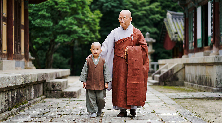 JPG 나무 편집이미지 전통 옷 사계절 교육 전통문화 어린이 자연 한국 걷기 산책 사찰 승려 동자승 방문 순간 의료성형뷰티 편집실사 AI인물포토 AI콘텐츠 식물 계절 아시아 문화 종교건축 모션 휴식 사람 성직자 CG 생태계 파일형식 AI포토