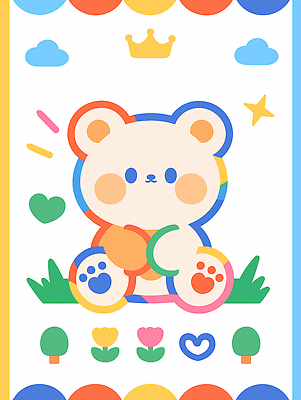 동물 캐릭터 디자인 꽃 예술 인형 컬러 백그라운드 패턴 일러스트 곰 사랑 장식 하트 아기 색칠 즐거움 그림 아이템 아기곰 키덜트 국내일러스트 AI파일 모양 식물 감정 새끼 무늬 포유류 사람 파일형식 벡터