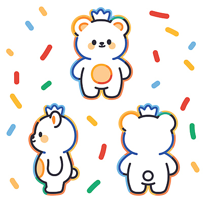 모양 캐릭터 디자인 인형 컬러 백그라운드 패턴 일러스트 곰 재질 장식 귀여움 곰인형 표현 아기 크기 각도 룩 아기곰 국내일러스트 AI파일 동물 새끼 컨셉 무늬 포유류 사람 파일형식 벡터