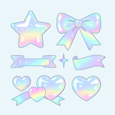 모양 PSD 디자인 배너 별 리본 컬러 백그라운드 무지개 스티커 일러스트 그래픽 장식 하트 투명 심볼 그림 모음 홀로그램 국내일러스트 자연요소 파일형식