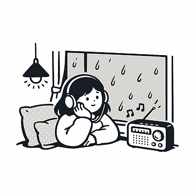 감정 창 음악 일러스트 모션 조명 실내 소녀 일상 소리 음악감상 방 듣기 시간 편안함 집중 즐거움 라디오 일과 관심 자취 차분 국내일러스트 AI파일 여자 무기 어린이 컨셉 문화예술 내부 라이프 전자제품 감상 감각 파일형식 벡터