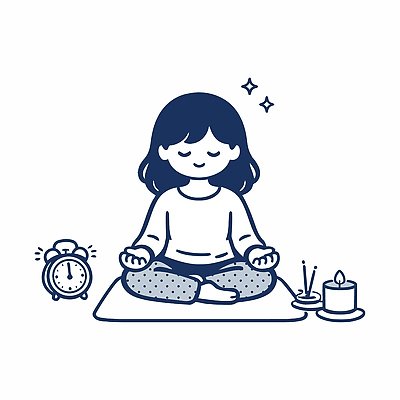 여유 시계 일러스트 촛불 요가 휴식 소녀 일상 방 집중 명상 손모으기 향초 생활습관 자취 국내일러스트 AI파일 웰빙 여자 감정 어린이 컨셉 초 손짓 라이프 습관 파일형식 벡터
