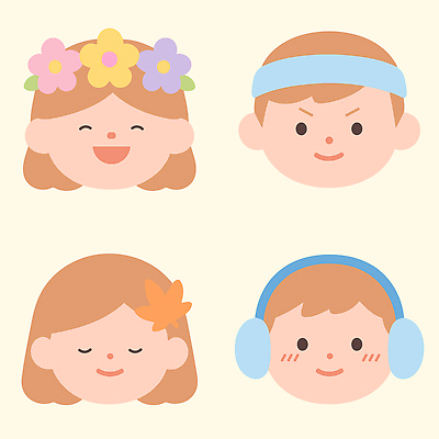 식물 감정 음향기기 표정 사람 신체부위 헤드폰 파일형식 벡터 어린이 얼굴 장식 머리 헤드셋 웃음 분노 잠 꽃 디자인 캐릭터 그림 헤어스타일 AI파일 국내일러스트 일러스트