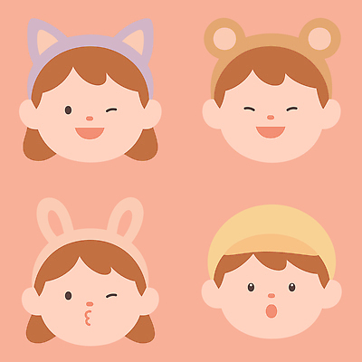 동물 캐릭터 디자인 시선 감정 얼굴 어린이 음악 컬러 일러스트 놀이 표정 웃음 친구 머리띠 즐거움 스타일 국내일러스트 AI파일 장신구 관계 문화예술 사람 신체부위 파일형식 벡터