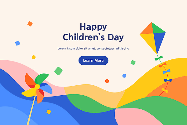 도형 템플릿 디자인 배너템플릿 컬러 백그라운드 나선형 이벤트 축제 어린이날 연 즐거움 풍선 AI파일 배너 기념일 감정 무늬 놀이용품 파일형식 벡터