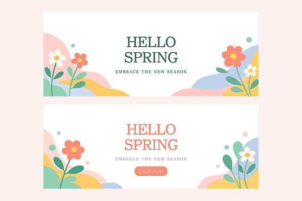 템플릿 디자인 배너 배너템플릿 계절 꽃 컬러 텍스트 이벤트 그래픽 장식 봄 인사말 심볼 화사함 봄맞이 AI파일 식물 컨셉 파일형식 벡터