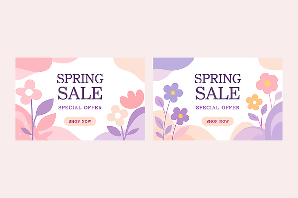 템플릿 디자인 배너템플릿 꽃 컬러 이벤트 그래픽 쇼핑 세일 봄 구매 마케팅 제안 프로모션 AI파일 식물 배너 계절 파일형식 벡터