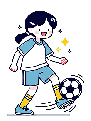 어린이 스포츠 일러스트 축구공 모션 협력 웃음 소녀 경기 운동복 운동 축구 힘 운동장 연습 즐거움 드리블 놀기 국내일러스트 AI파일 옷 여자 감정 공 축구용품 스포츠시설 표정 건강 사람 구기 공간 파일형식 벡터