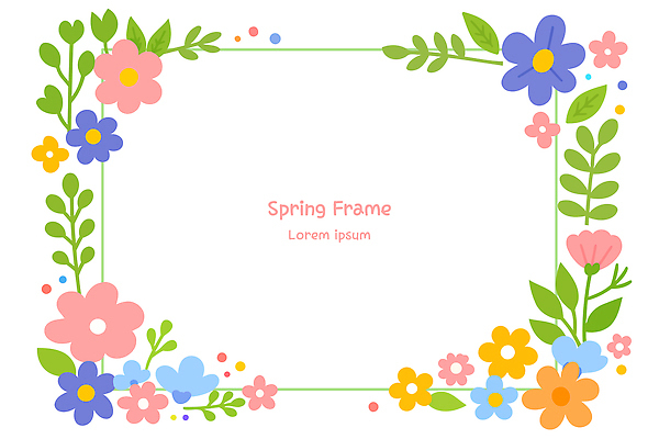 모양 디자인 꽃 컬러 백그라운드 잎 일러스트 텍스트 자연 생명 프레임 그래픽 장식 봄 뷰티풀 카피스페이스 국내일러스트 AI파일 식물 계절 공백 생태계 파일형식 벡터