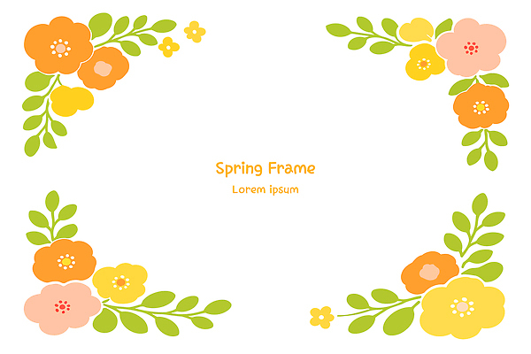 식물 디자인 꽃 예술 분홍색 컬러 백그라운드 일러스트 자연 문구용품 프레임 그래픽 장식 노란색 주황색 봄 이미지 카피스페이스 국내일러스트 AI파일 계절 공백 오브젝트 생태계 파일형식 벡터